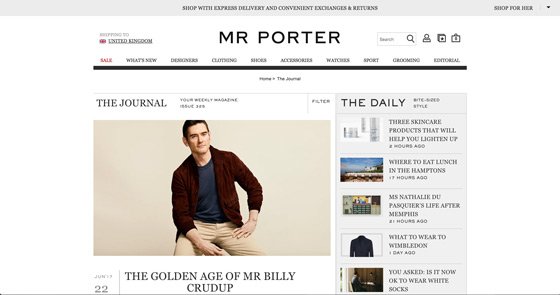 Mr Porter: vendiendo con el contenido