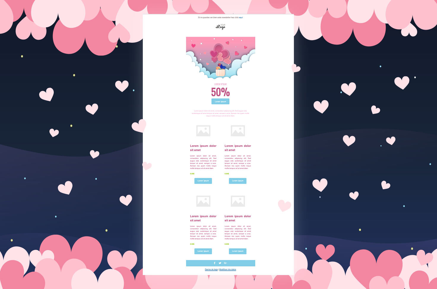 plantilla email gratuita san valentin