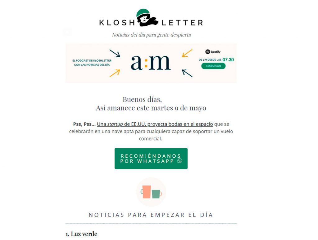 promoción newsletter whatsapp