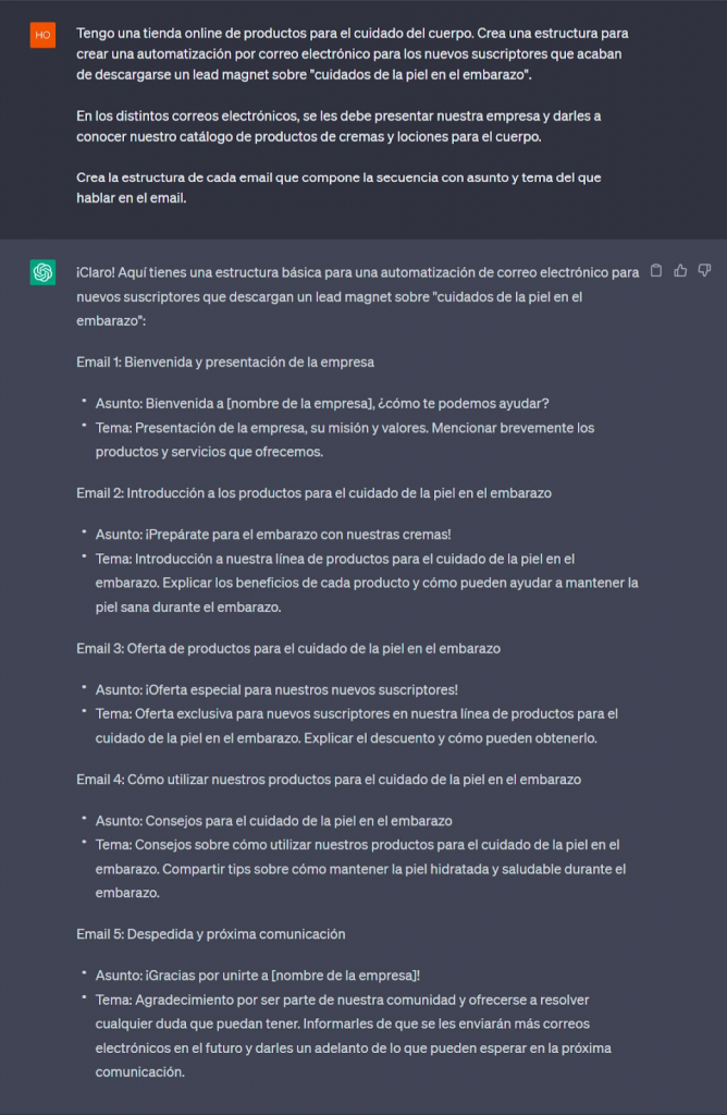 prompts de chatgpt para email marketing